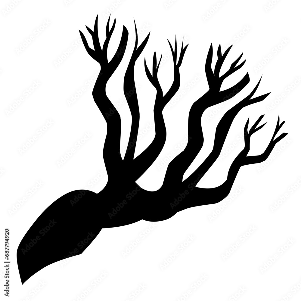 Fototapeta premium large tree branches, leafless branches, sideways tree branches, illustration branches