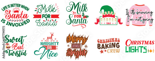 Christmas and New Year Quotes Set Vintage Christmas Vector Illustration for Motion Graphics, Postcard, Newsletter