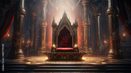 red throne at the majestic throne room