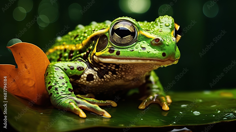 Obraz premium frog, small green on a leaf