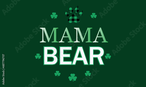 Patrick Irish Mama Bear Vector and Clip Art