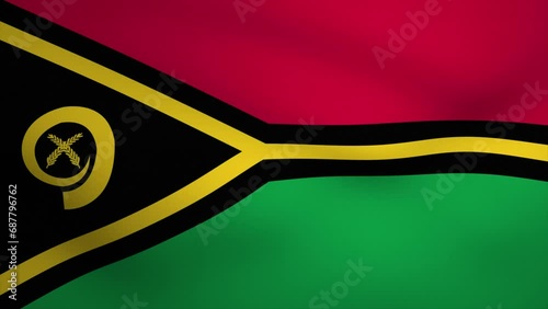 Vanuatu Waving Flag Background Animation. Looping seamless 3D animation. Motion Graphic