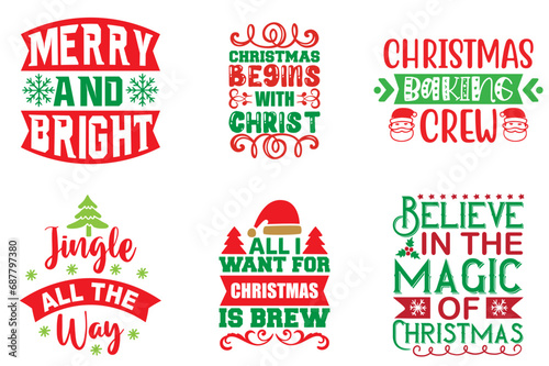 Christmas and New Year Trendy Retro Style Illustration Collection Christmas Vector Illustration for Printing Press, Magazine, Advertisement