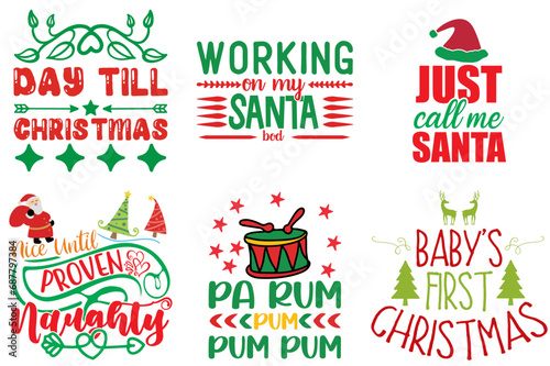 Holiday Celebration and Winter Calligraphic Lettering Collection Christmas Vector Illustration for Sticker, Advertisement, Decal