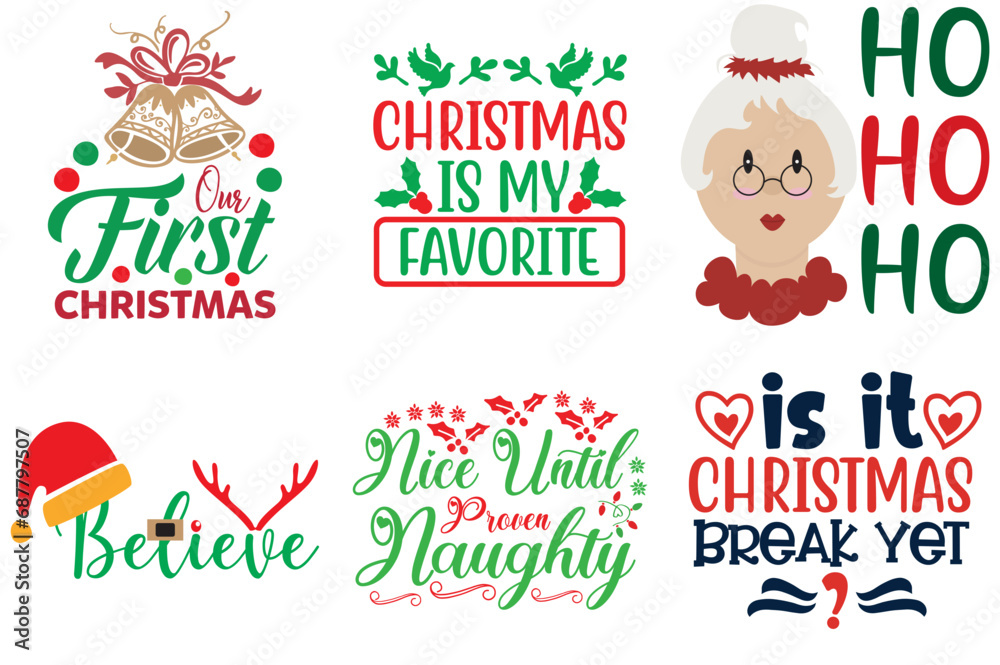 Merry Christmas and Happy Holiday Quotes Collection Christmas Vector Illustration for Advertisement, Motion Graphics, Social Media Post
