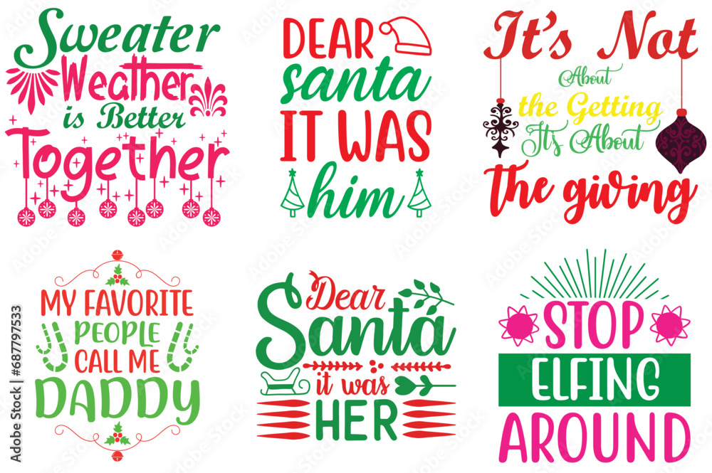 Christmas and New Year Phrase Set Christmas Vector Illustration for Sticker, Logo, Motion Graphics Christmas and New Year Phrase Set Christmas Vector Illustration for Sticker, Logo, Motion Graphics