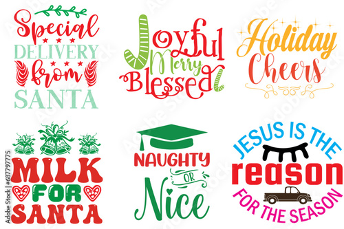 Merry Christmas and Winter Typography Collection Christmas Vector Illustration for Printable, Newsletter, Vouchers