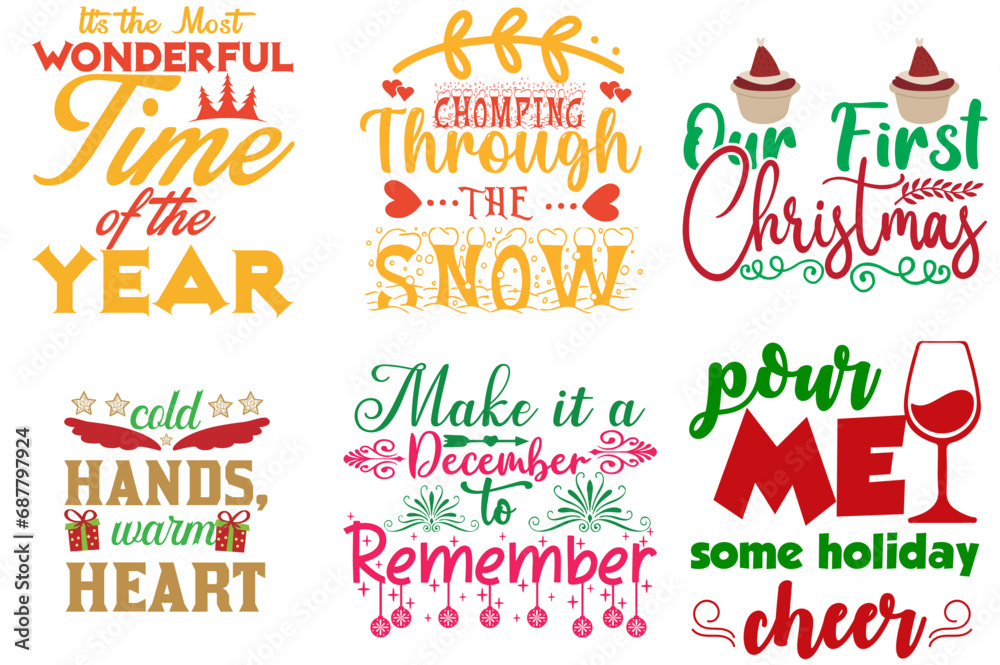 Merry Christmas and New Year Quotes Bundle Christmas Vector Illustration for Gift Card, Flyer, Banner Merry Christmas and New Year Quotes Bundle Christmas Vector Illustration for Gift Card, Flyer, Banner