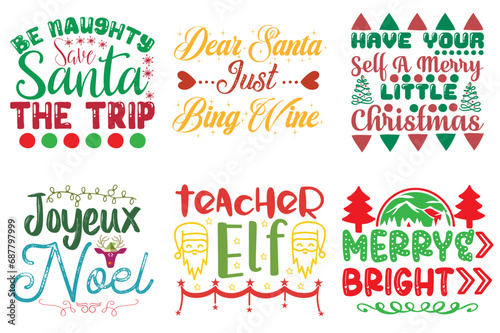 Merry Christmas Hand Lettering Collection Christmas Vector Illustration for Decal  Infographic  Label