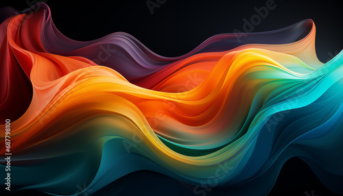 abstract background multi colour wave lines photo