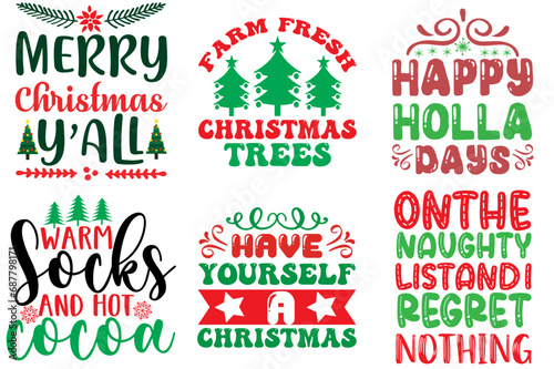 Christmas and New Year Calligraphy Set Christmas Vector Illustration for Vouchers, Printing Press, Logo