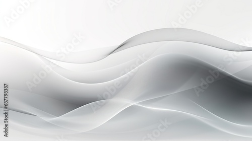 Grey white abstract background with flowing particles. Digital future technology concept © LaxmiOwl
