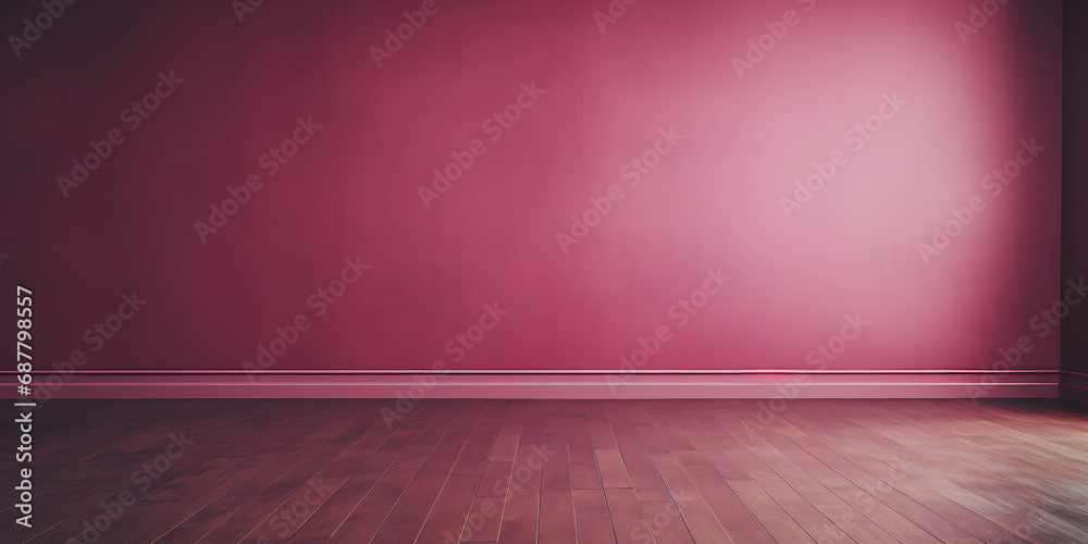 Simple room, magenta Wall, laminate Floor Simple room, magenta Wall, laminate Floor