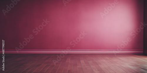 Simple room, magenta Wall, laminate Floor