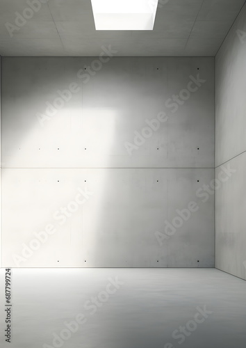 Simple room  off-white color Wall  concrete Floor