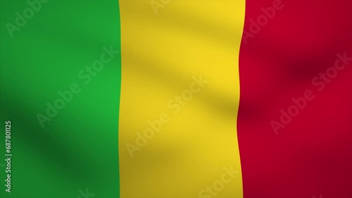 Mali Waving Flag Background Animation. Looping seamless 3D animation. Motion Graphic
