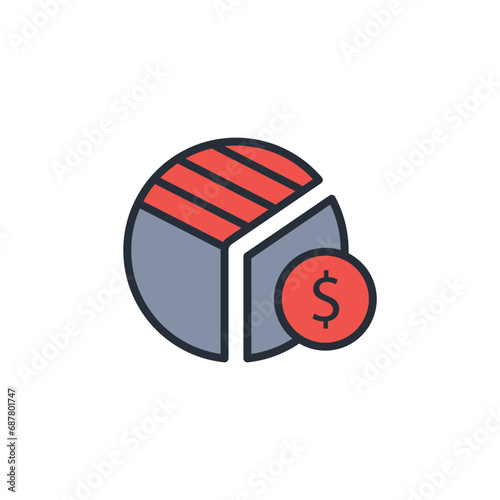 dividends icon. vector.Editable stroke.linear style sign for use web design,logo.Symbol illustration.