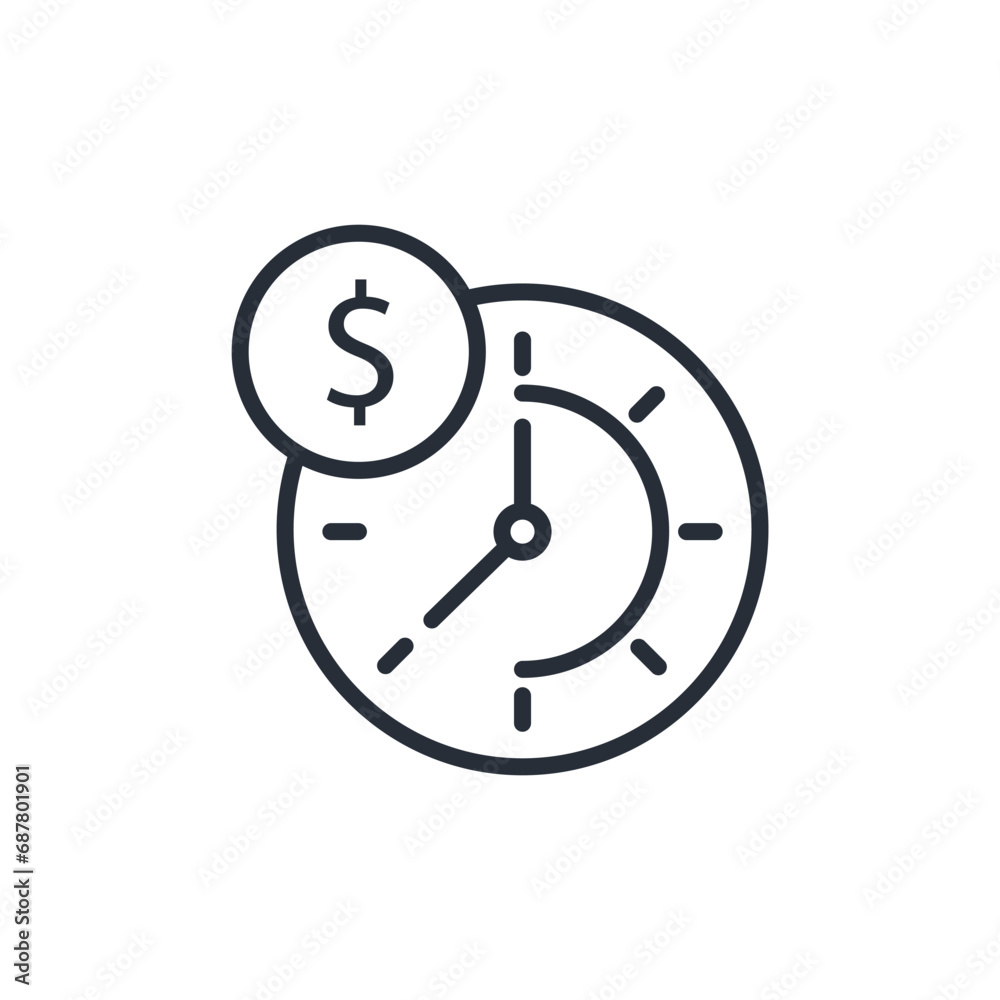 hourly rate icon. vector.Editable stroke.linear style sign for use web design,logo.Symbol illustration. hourly rate icon. vector.Editable stroke.linear style sign for use web design,logo.Symbol illustration.