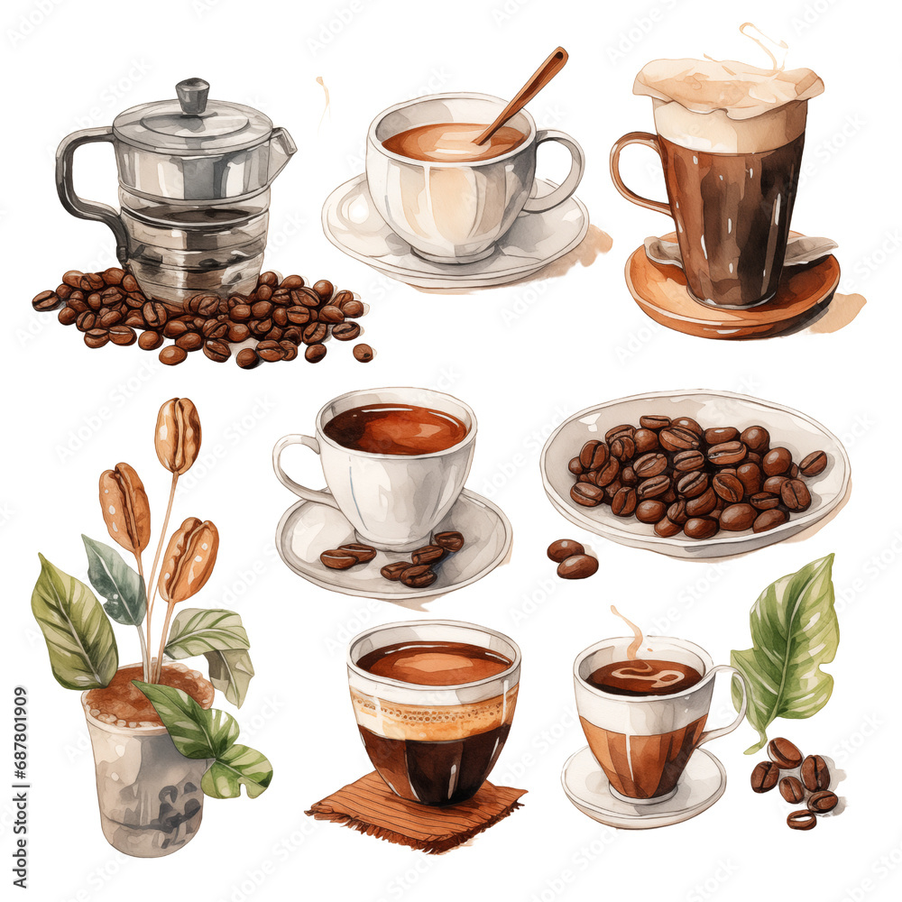 Obraz premium coffee beans and coffee cup