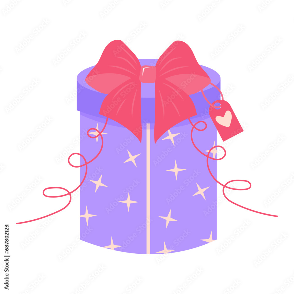 Gift box with ribbon and bow. Present isolated on white background. Gift box with ribbon and bow. Present isolated on white background.