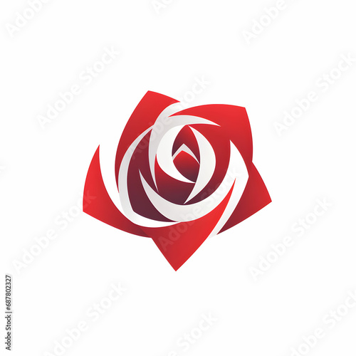 Abstract red floral shape illustration by AI generated