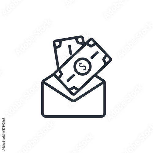 paycheck icon. vector.Editable stroke.linear style sign for use web design,logo.Symbol illustration.