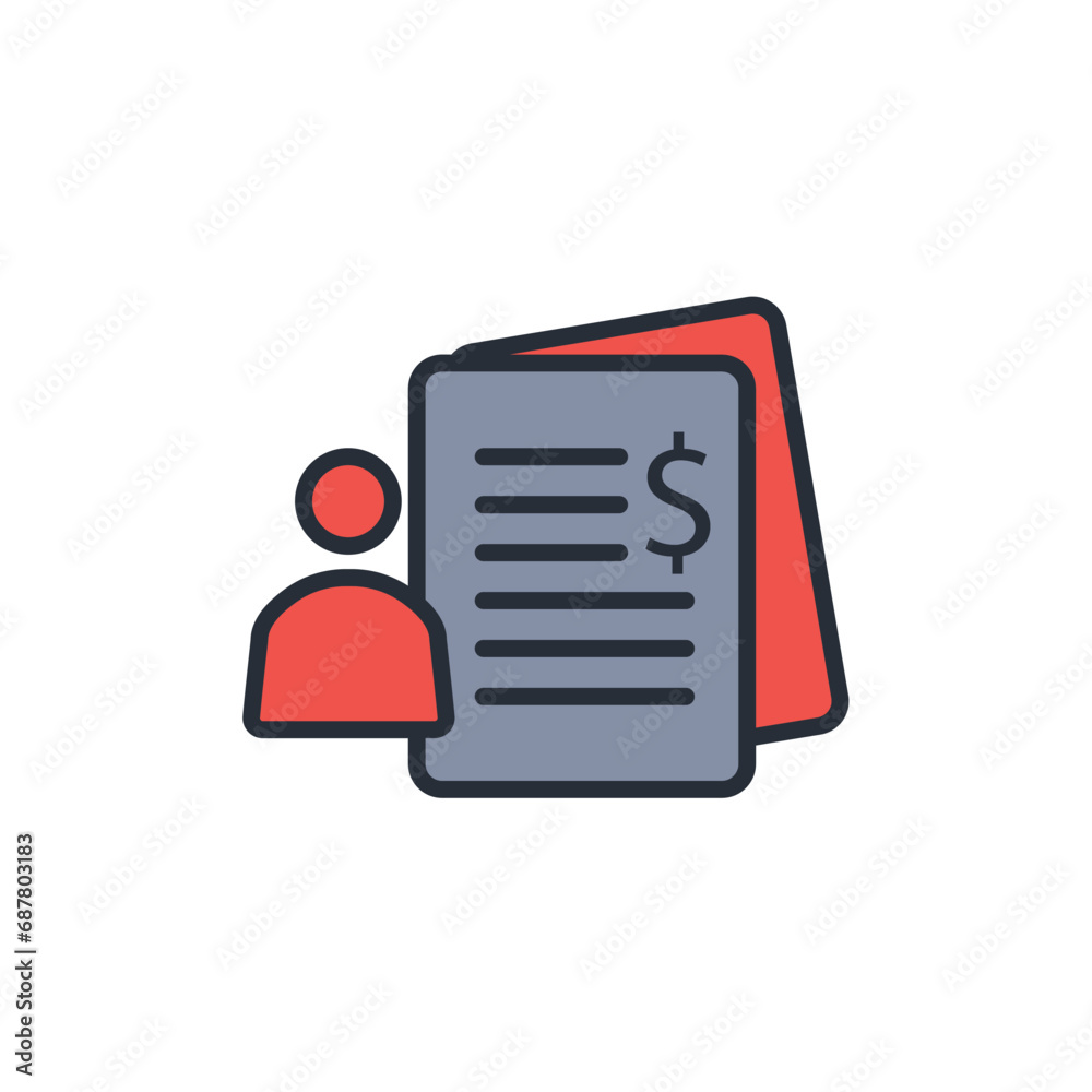 wages icon. vector.Editable stroke.linear style sign for use web design,logo.Symbol illustration.