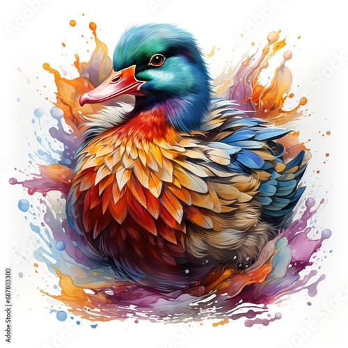 Mandarin ducks breathtaking coloration graphic