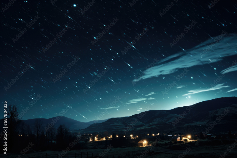 Nature mountain landscape starry beautiful stars background night sky outdoor light blue dark