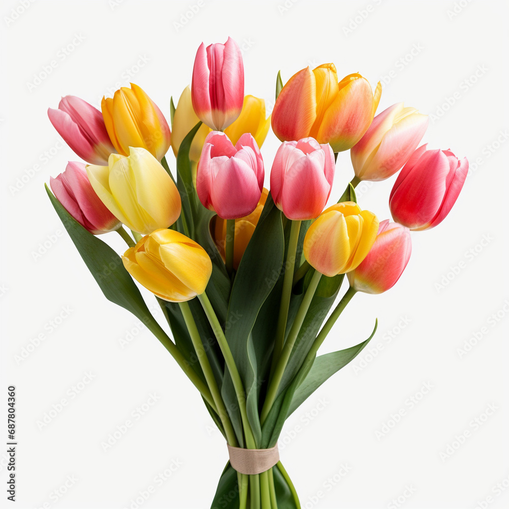 beautifull bouquet of tulips on a white background beautifull bouquet of tulips on a white background