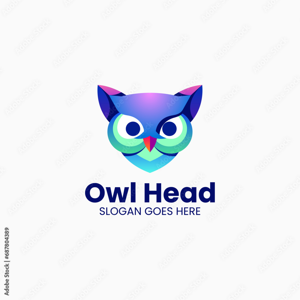 Fototapeta premium Vector Logo Illustration Owl Gradient Colorful Style