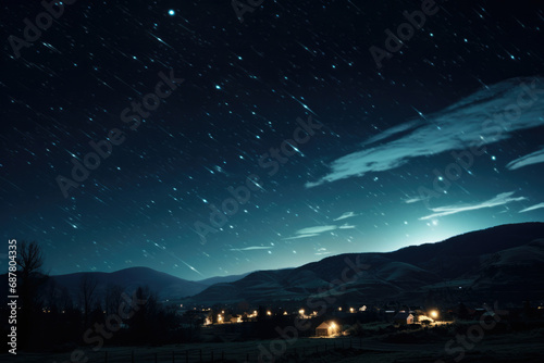 Nature mountain landscape starry beautiful stars background night sky outdoor light blue dark