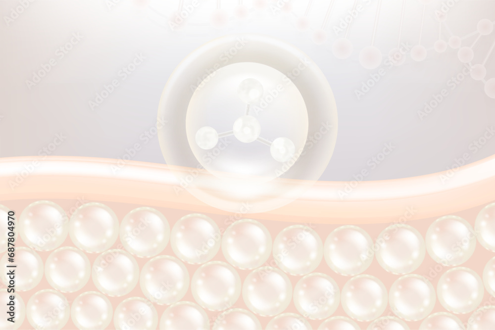 Hyaluronic acid hair and skin solutions ad, white collagen serum drop with cosmetic advertising background ready to use, illustration vector. Hyaluronic acid hair and skin solutions ad, white collagen serum drop with cosmetic advertising background ready to use, illustration vector.