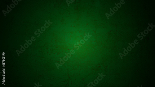 Green dark edges wall in grunge style for portraits, posters. Grunge textures backgrounds. Abstract grunge cracked concrete wall.