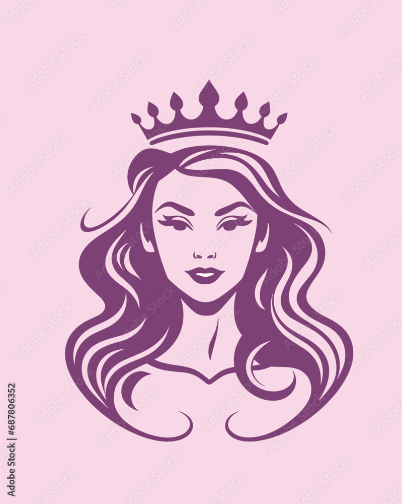 Beauty Pageant Queen Wearing Tiara Logo