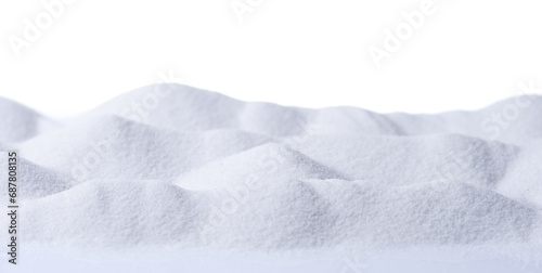 Closeup sugar, piled up the shape of the hills on white background © showcake