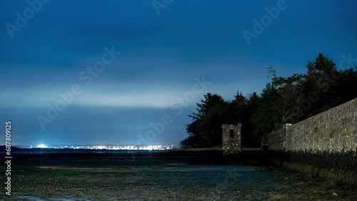 Night timelapse, Killala Quay, Mayo, Ireland photo