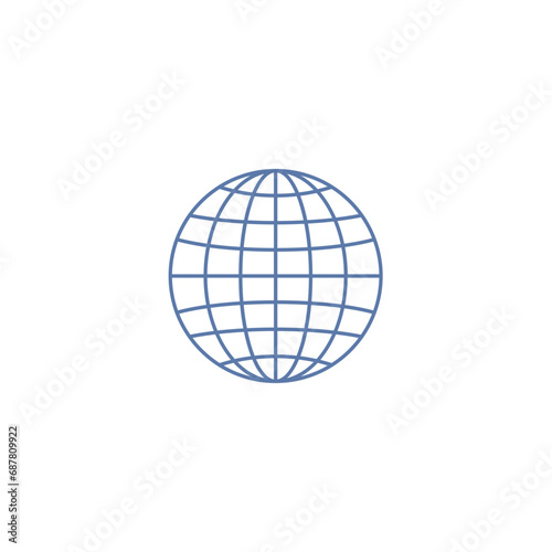 Globe vector icon, website symbol, object isolated on white background