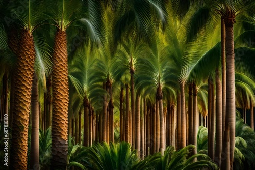 Beautiful palm trees groove landscape