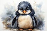 Adorable Watercolor Penguin Watercolor