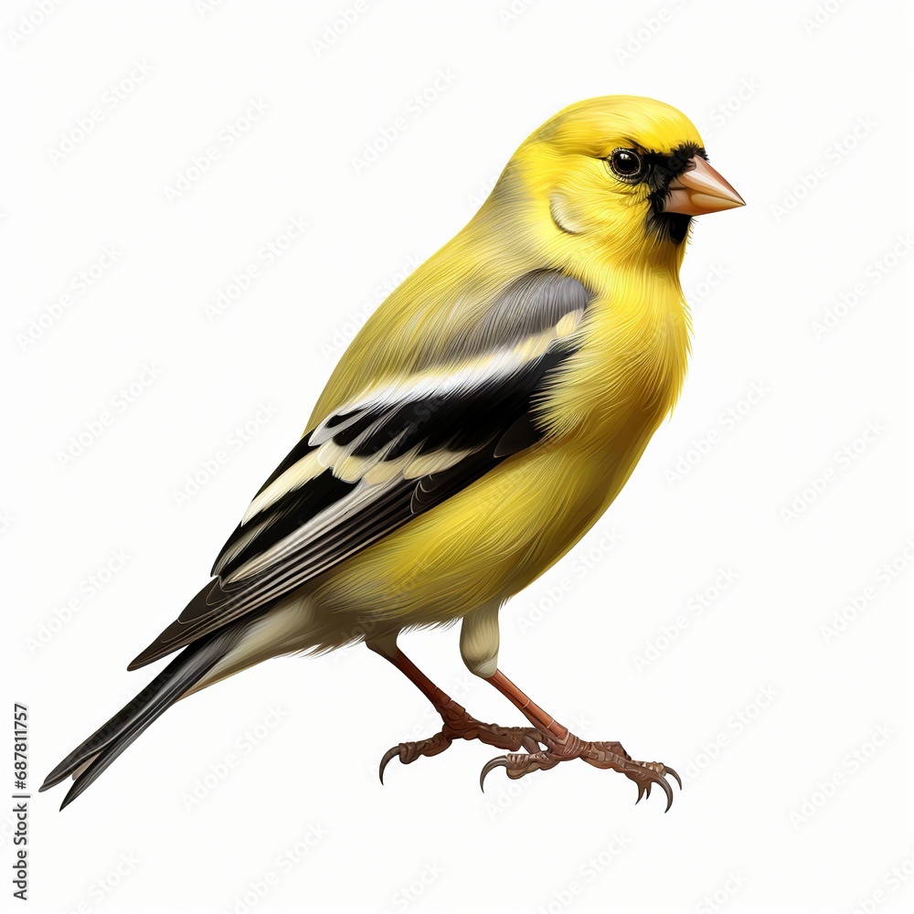 Obraz premium American Goldfinch isolated on white background