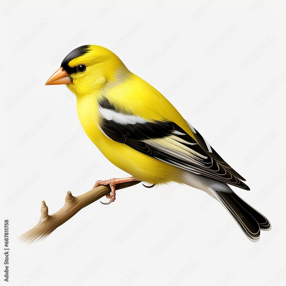 Fototapeta premium American Goldfinch isolated on white background