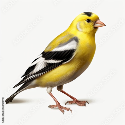 American Goldfinch isolated on white background