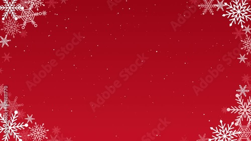Snowflakes and Snow Winter Background Animation(red