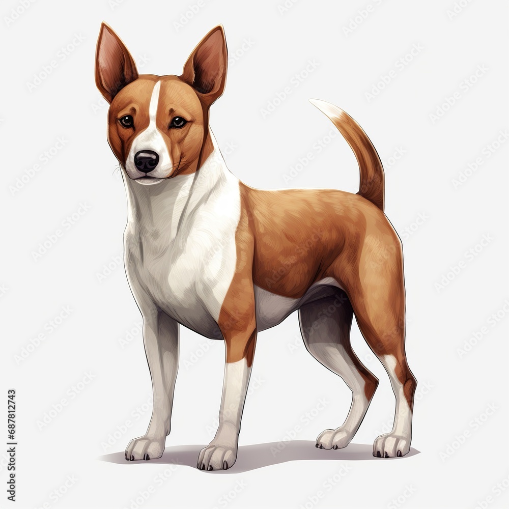 Basenji dog on white background Basenji dog on white background