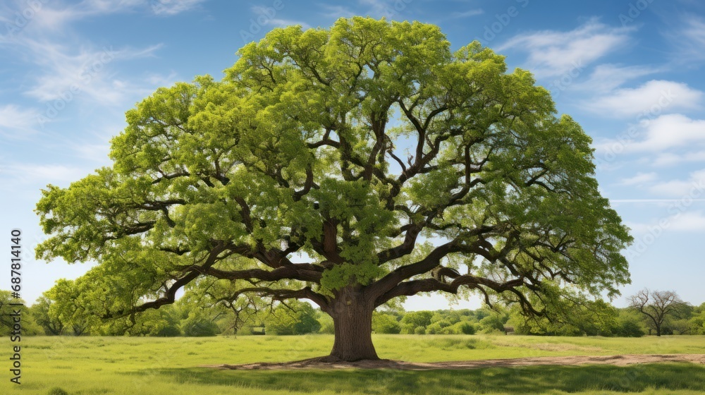 Mighty oak tree ,Lonely green oak tree in the field,Old big tree in the park Mighty oak tree ,Lonely green oak tree in the field,Old big tree in the park