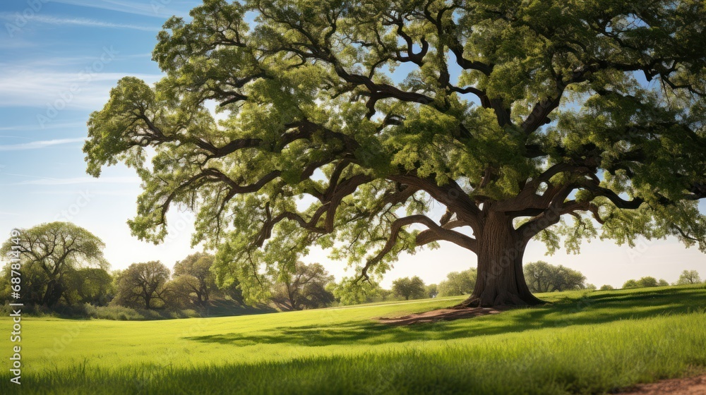 Mighty oak tree ,Lonely green oak tree in the field,Old big tree in the park Mighty oak tree ,Lonely green oak tree in the field,Old big tree in the park