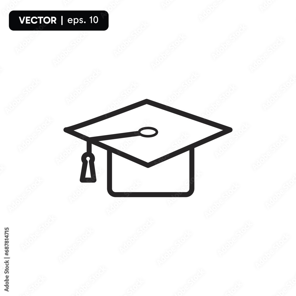 Graduation Hat icon. Education logo. Graduate symbol. Vector Eps 10. Graduation Hat icon. Education logo. Graduate symbol. Vector Eps 10.