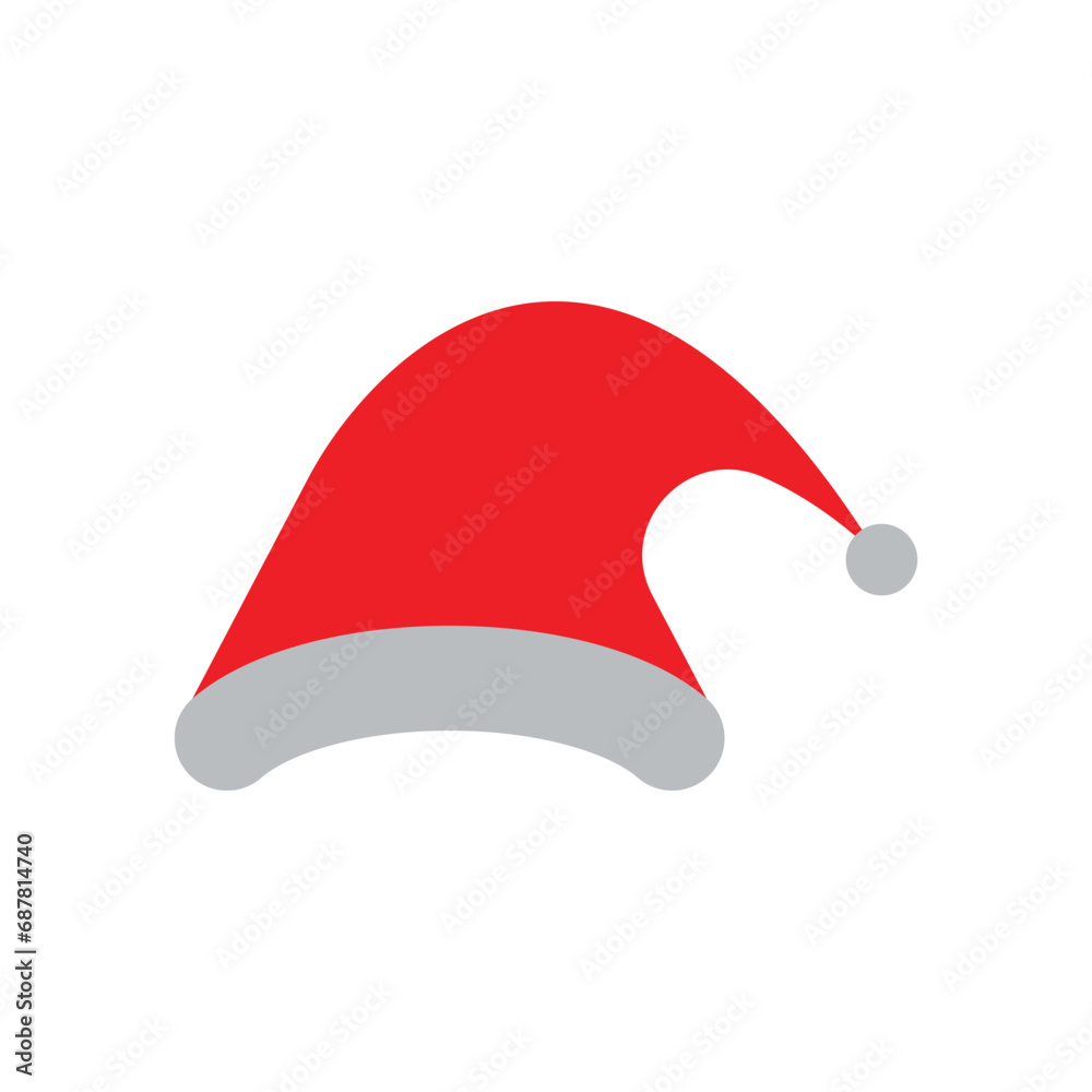 Christmas Santa Claus Hats With Shadow Set Christmas Santa Claus Hats With Shadow Set