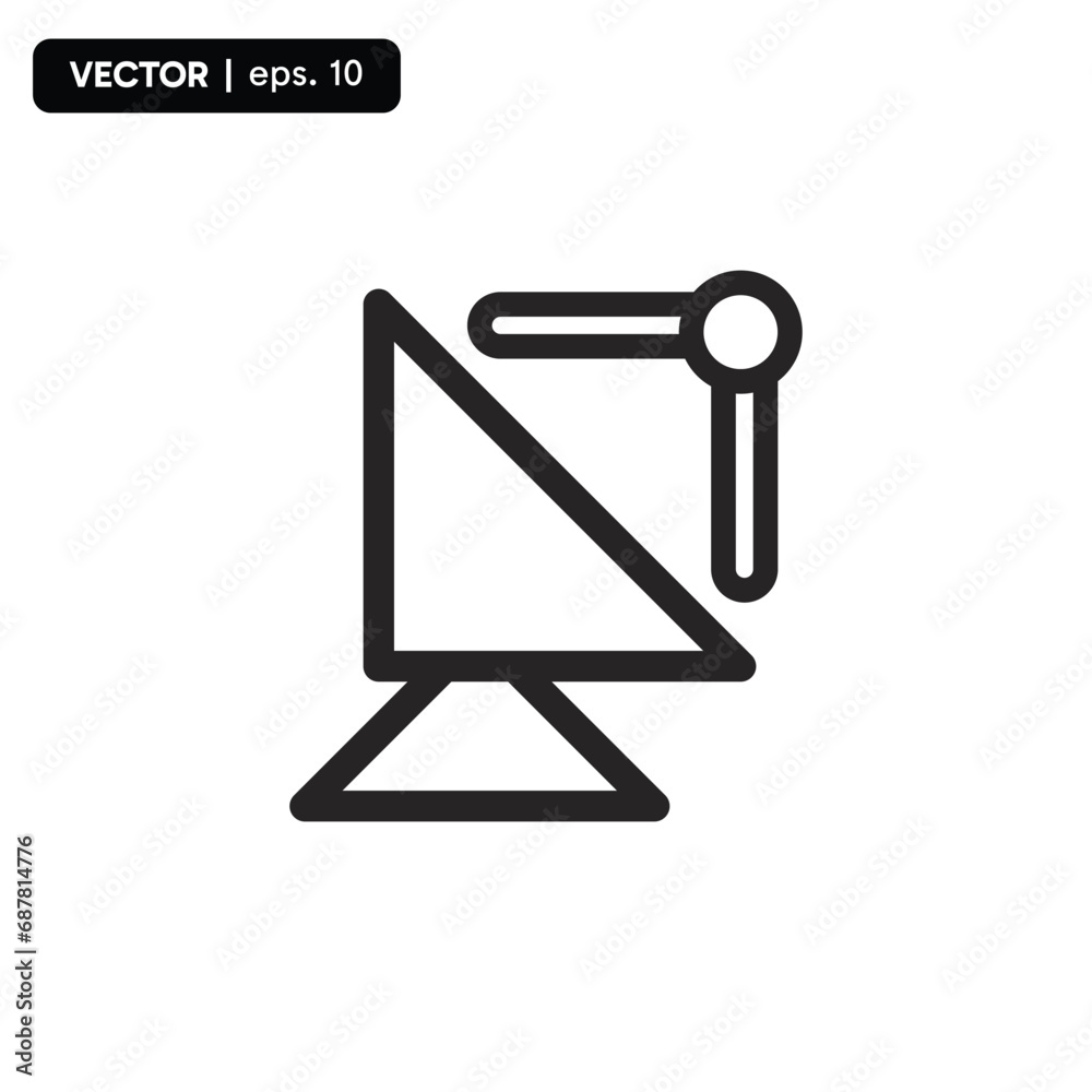simple satellite signal transmitter tracking icon, with a white background simple satellite signal transmitter tracking icon, with a white background